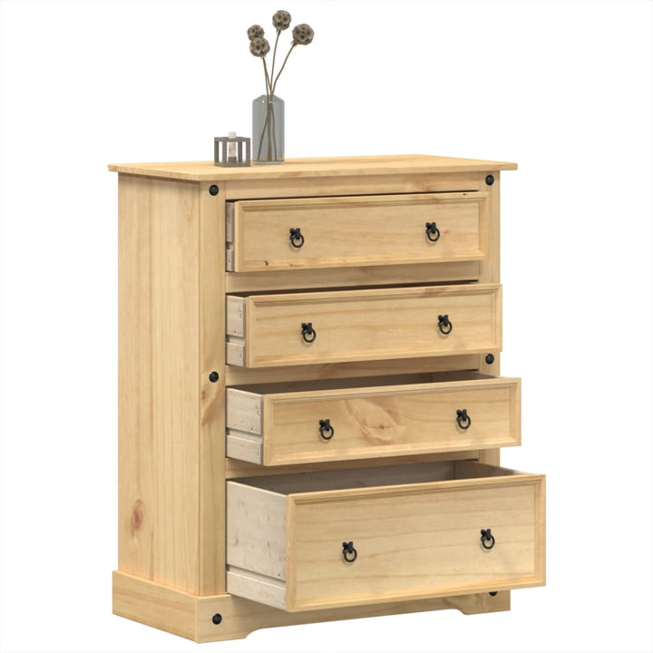 Commode Corona 92X48X120 Cm Bois Massif De Pin
