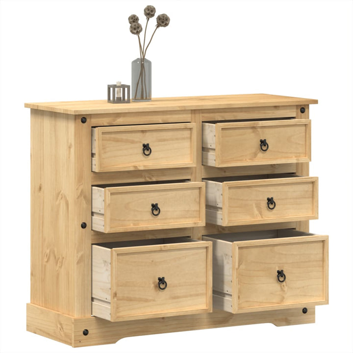 Commode Corona 110X43X91 Cm Bois Massif De Pin