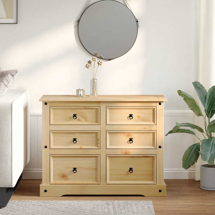 Commode Corona 112X48X91 Cm Bois Massif De Pin