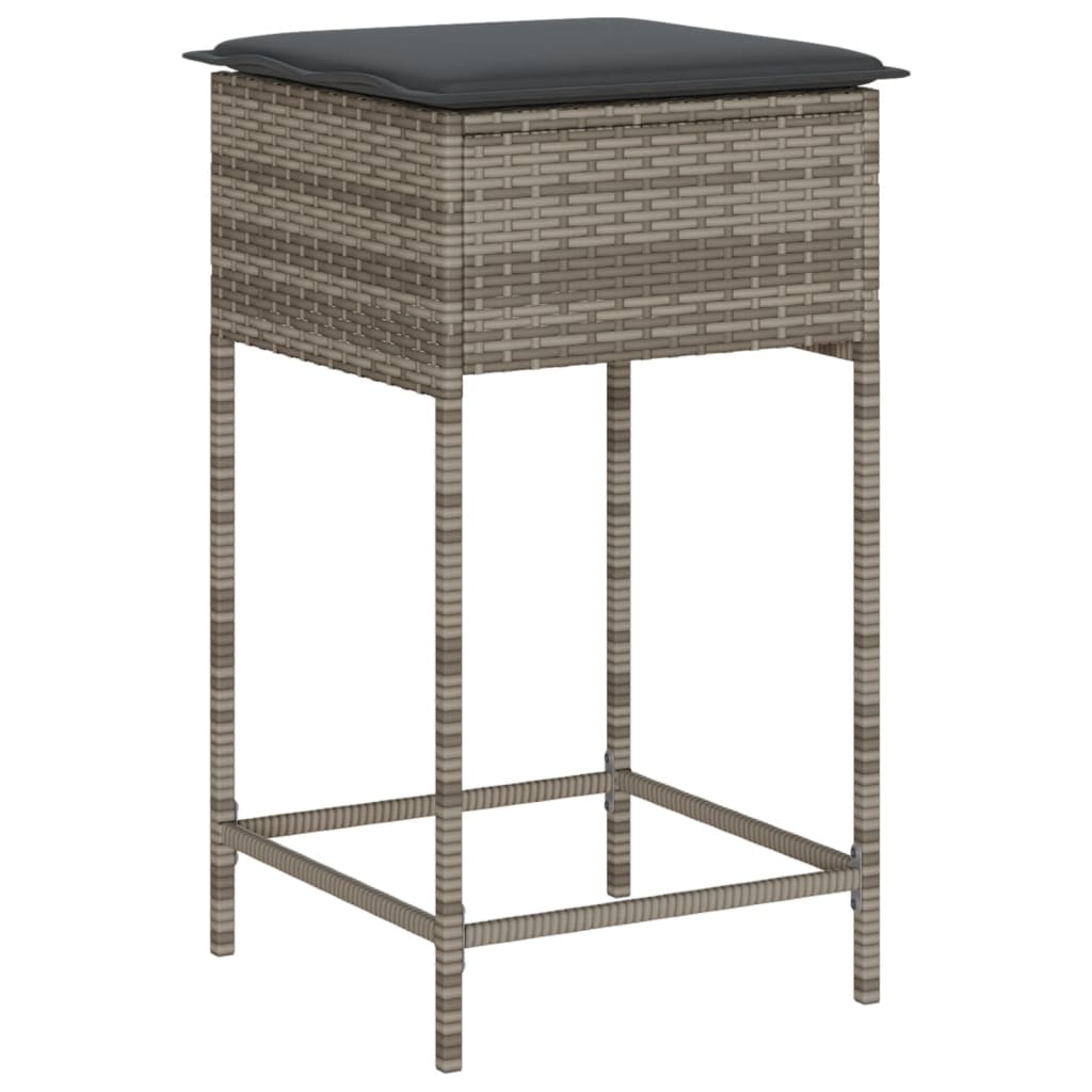 Ensemble De Bar De Jardin 5 Pcs Avec Coussins Poly Rotin