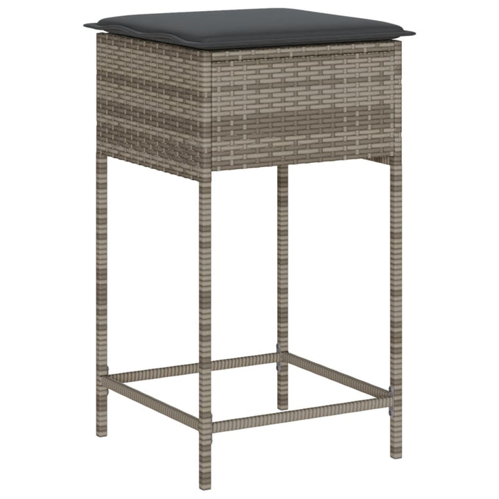 Ensemble De Bar De Jardin 5 Pcs Avec Coussins Poly Rotin