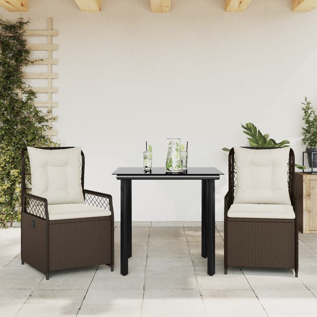Ensemble À Manger De Jardin 5 Pcs Coussins Résine Tressée