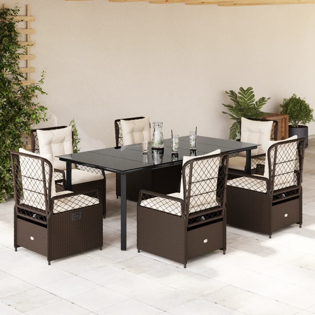 Ensemble À Manger De Jardin 5 Pcs Coussins Résine Tressée