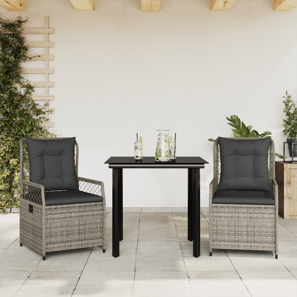 Ensemble À Manger De Jardin 5 Pcs Coussins Résine Tressée