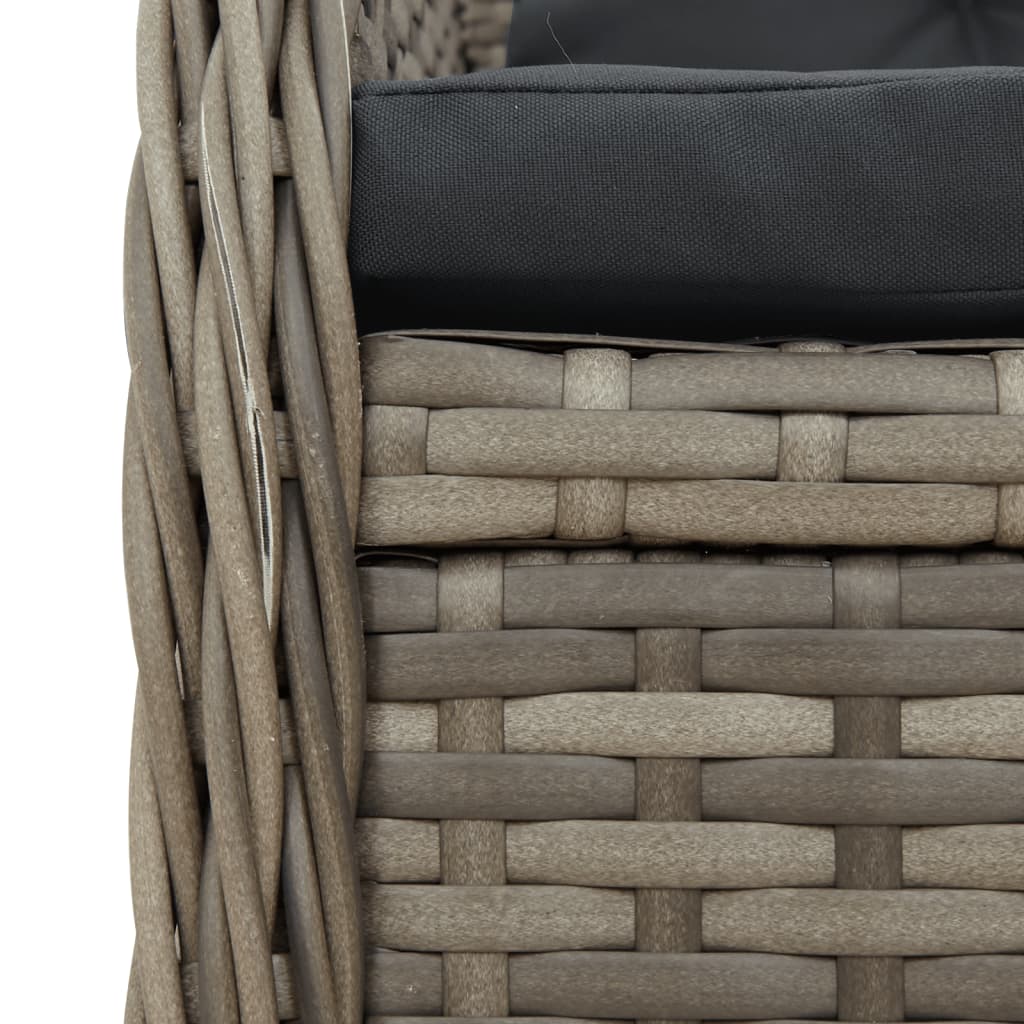 Ensemble À Manger De Jardin 5 Pcs Coussins Résine Tressée