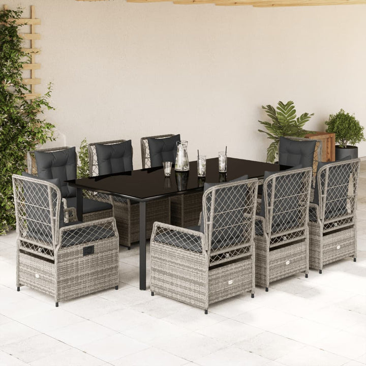 Ensemble À Manger De Jardin 5 Pcs Coussins Résine Tressée