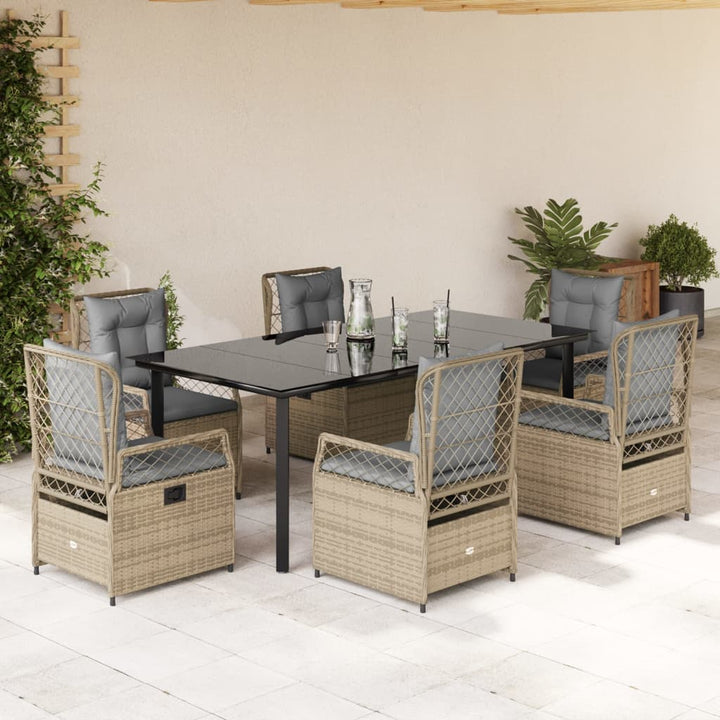 Ensemble À Manger De Jardin 5 Pcs Coussins Résine Tressée