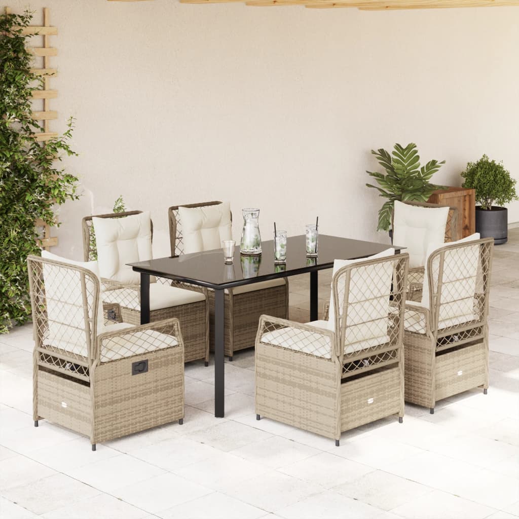 Ensemble À Manger De Jardin 5 Pcs Coussins Résine Tressée