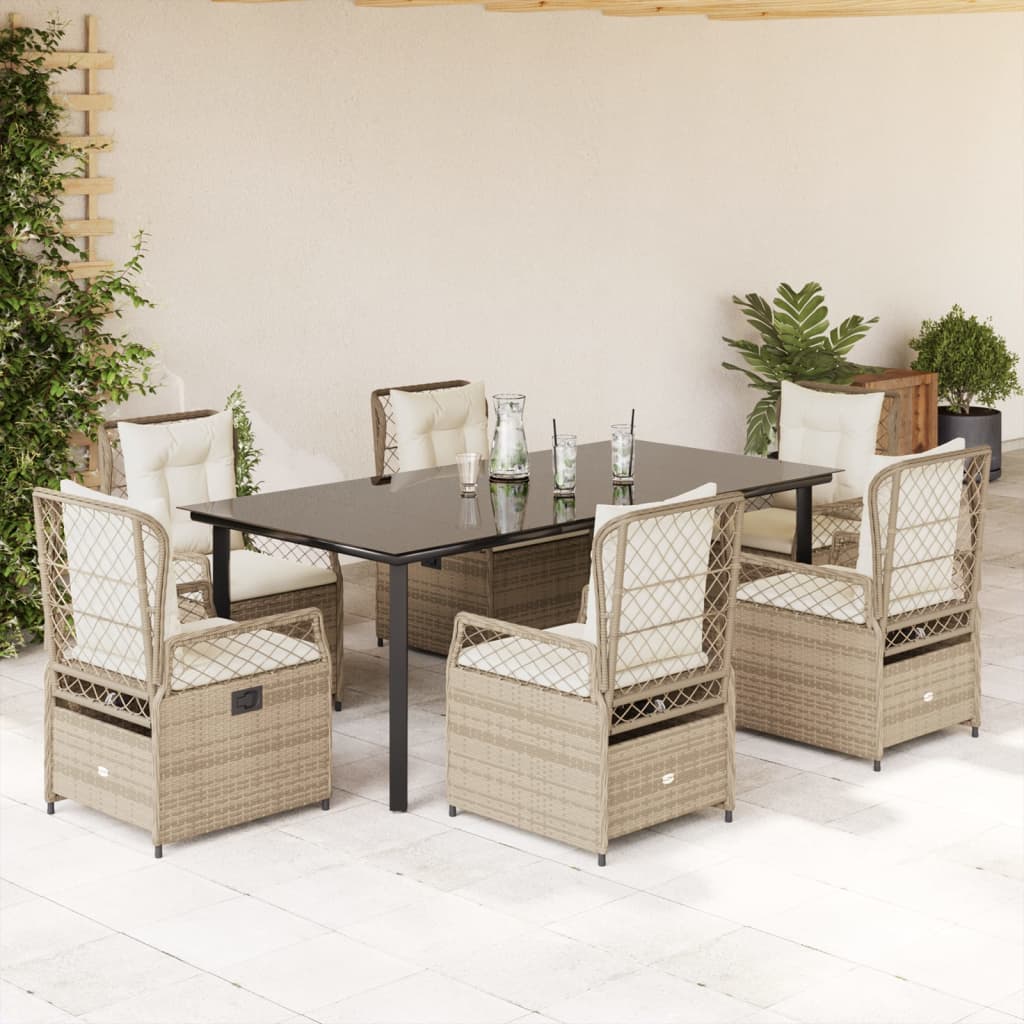 Ensemble À Manger De Jardin 5 Pcs Coussins Résine Tressée