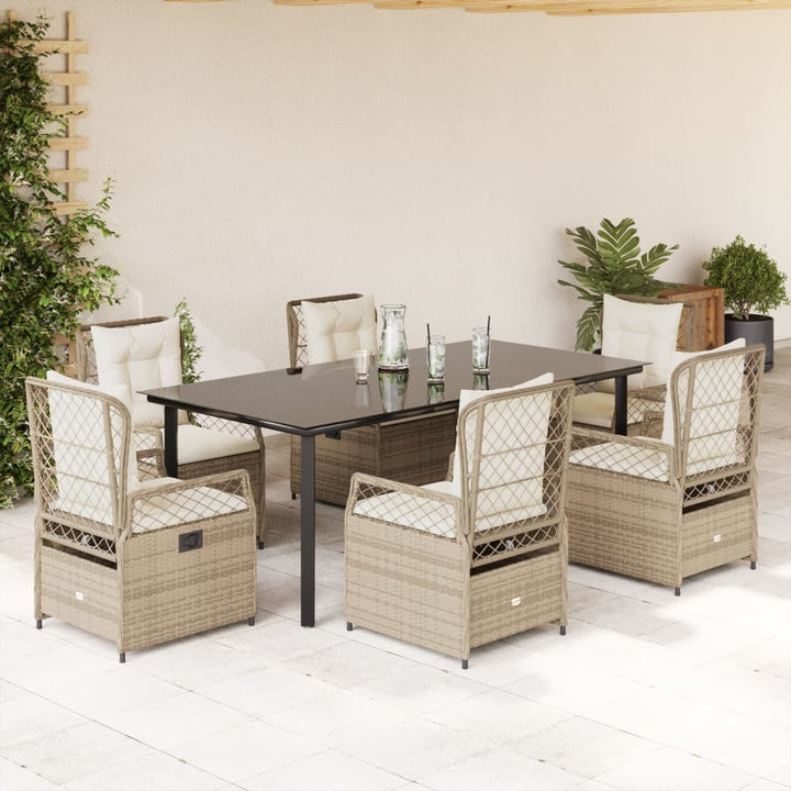 Ensemble À Manger De Jardin 5 Pcs Coussins Résine Tressée