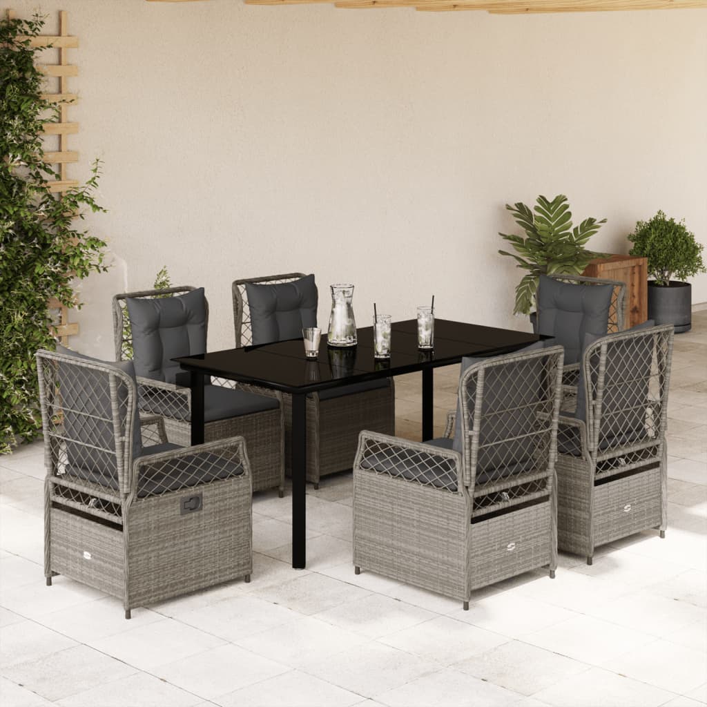 Ensemble À Manger De Jardin 5 Pcs Coussins Résine Tressée