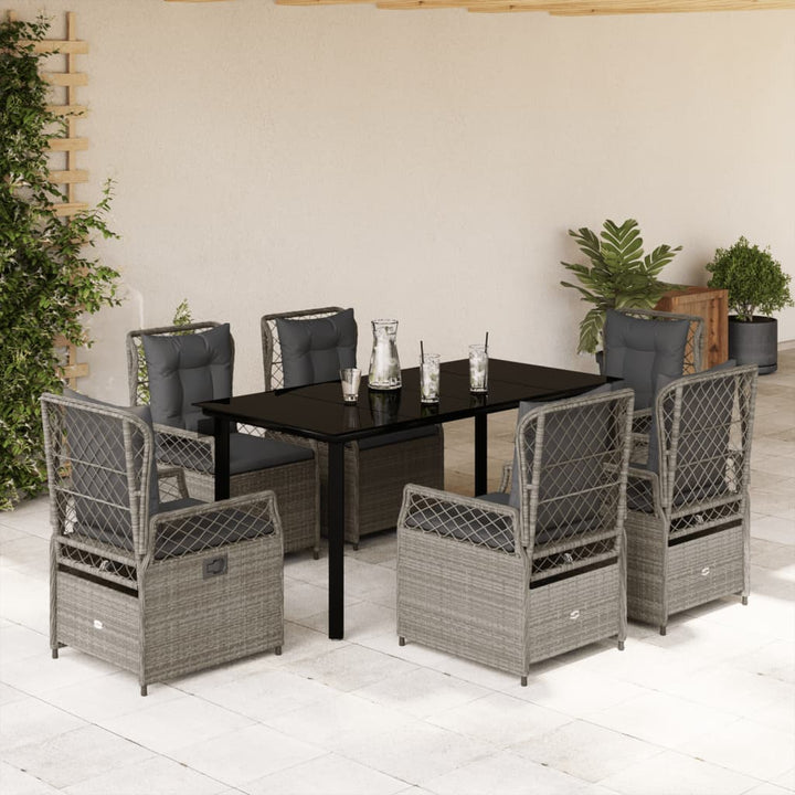 Ensemble À Manger De Jardin 5 Pcs Coussins Résine Tressée