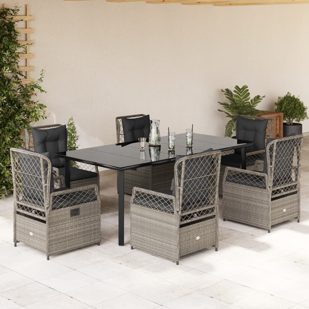 Ensemble À Manger De Jardin 5 Pcs Coussins Résine Tressée