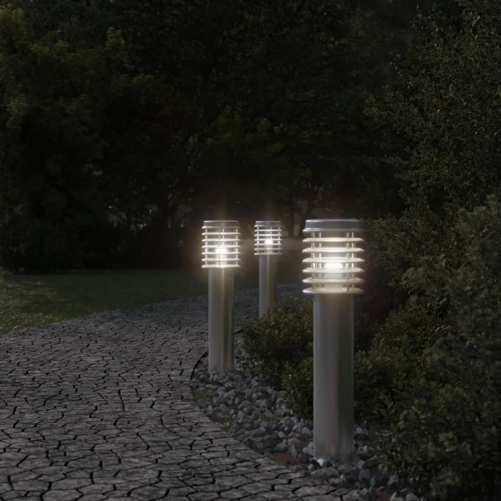 Lampadaire D'extérieur É 60 Cm Acier Inoxydable Argent