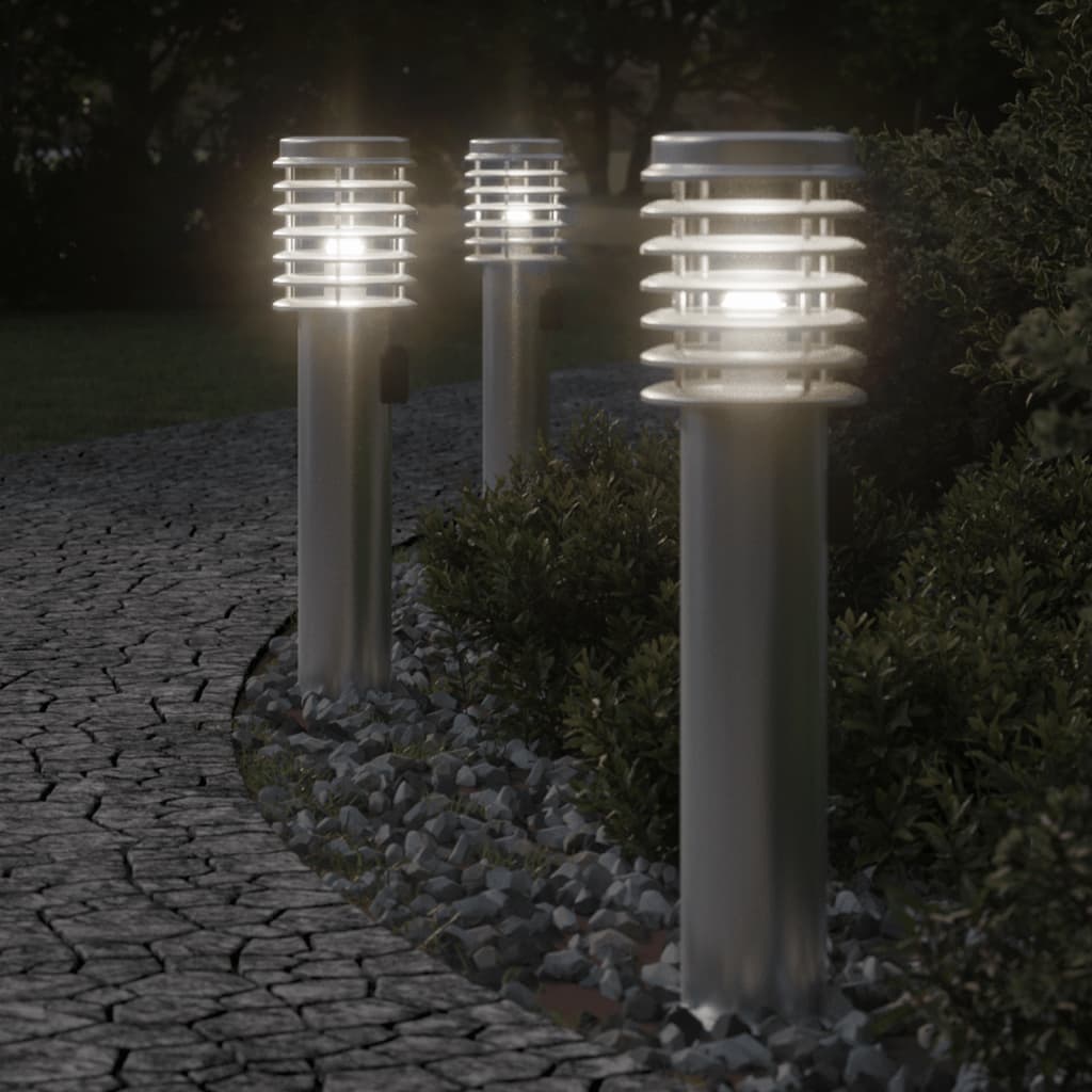 Lampadaire D'extérieur É 60 Cm Acier Inoxydable Argent