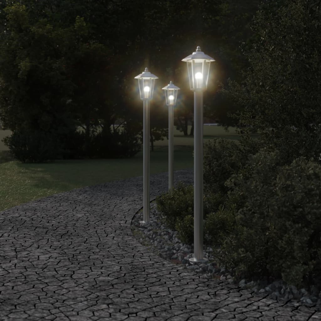 Lampadaire D'extérieur É Acier Inoxydable Argent
