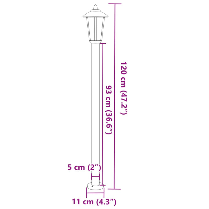 Lampadaire D'extérieur É Acier Inoxydable Argent