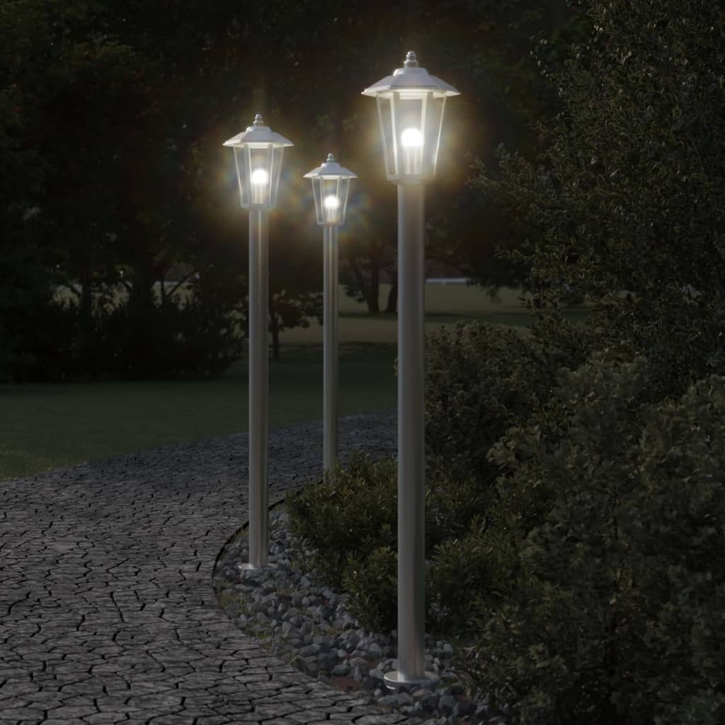 Lampadaire D'extérieur É Acier Inoxydable Argent
