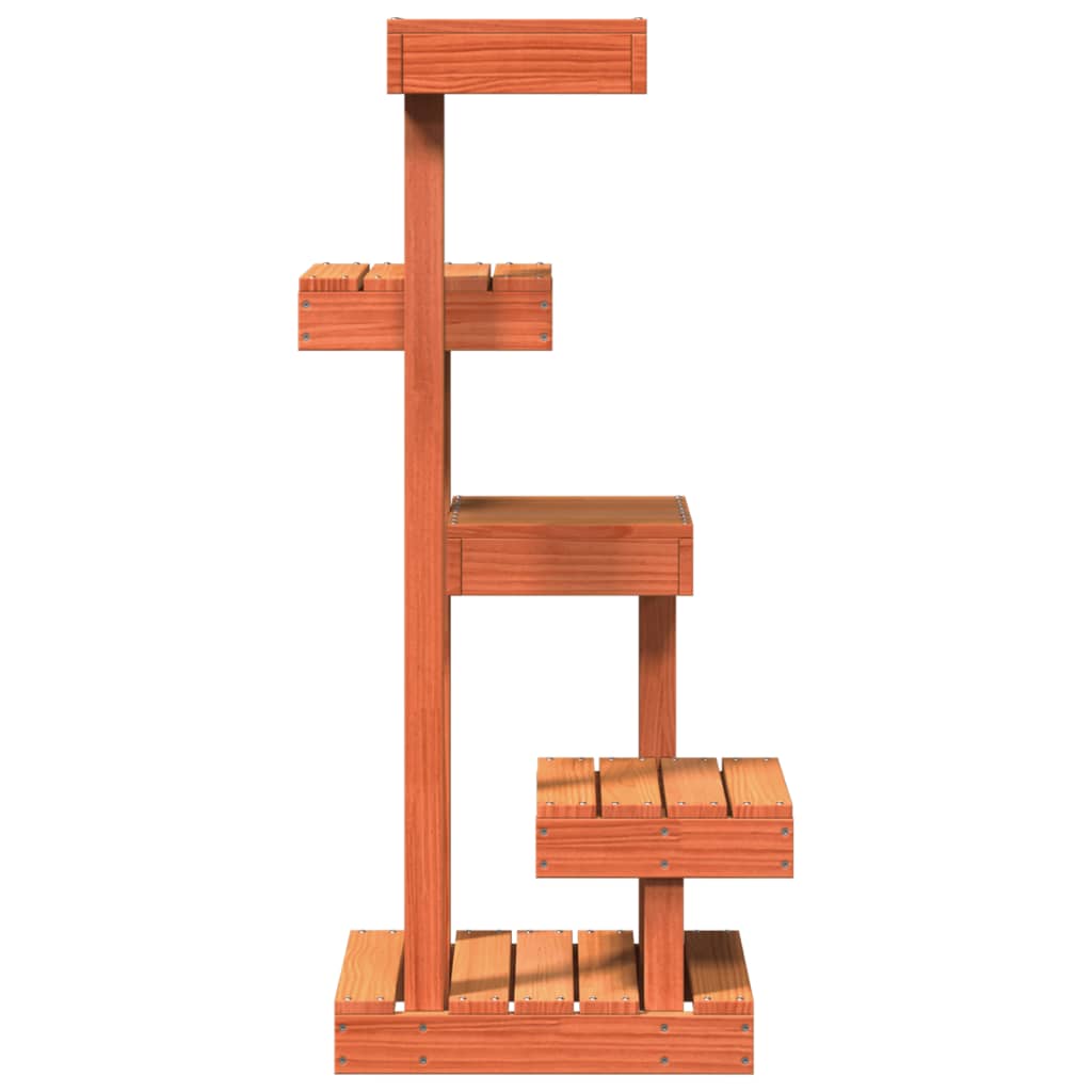 Arbre À Chat Cire Marron 45,5X49X103 Cm Bois De Pin Massif
