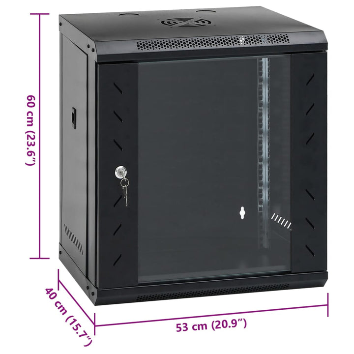 Coffret De Réseau Mural 12U 19&quot; Ip20 53X40X60 Cm