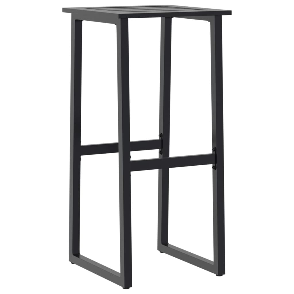 Ensemble De Bar De Jardin 9 Pcs Noir Acier Enduit De Poudre