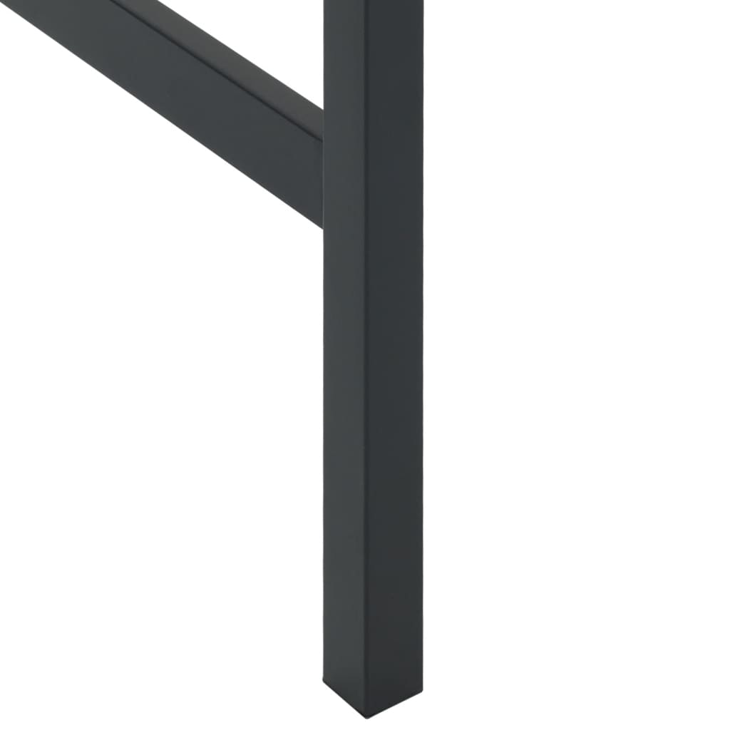Ensemble De Bar De Jardin 9 Pcs Noir Acier Enduit De Poudre