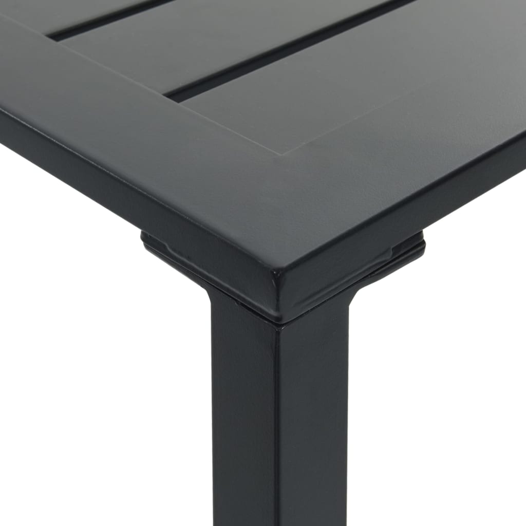 Ensemble De Bar De Jardin 9 Pcs Noir Acier Enduit De Poudre