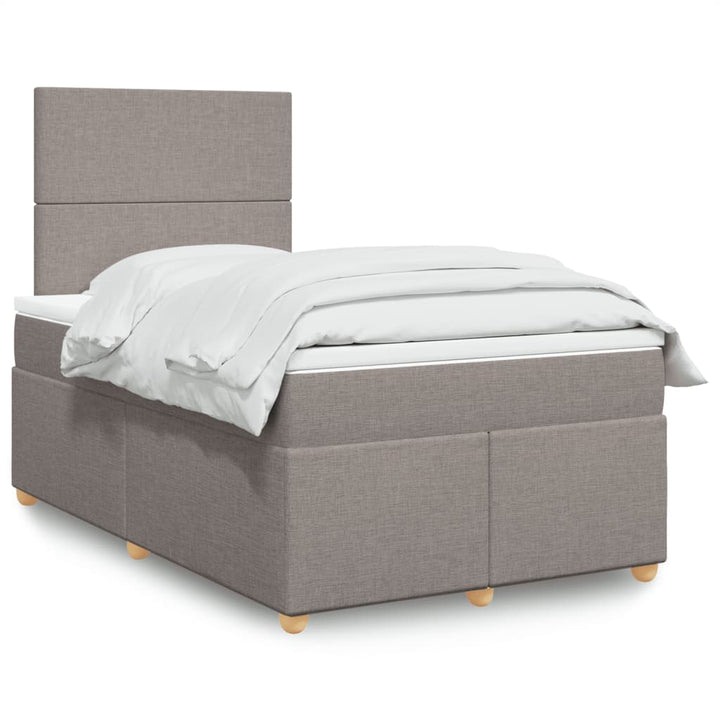 Sommier À Lattes De Lit Avec Matelas Tissu Taupe