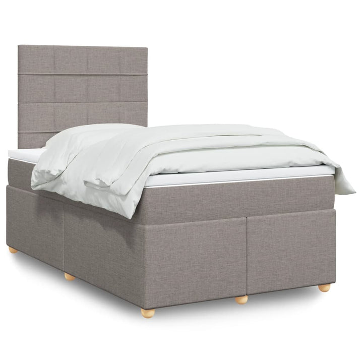 Sommier À Lattes De Lit Avec Matelas Tissu Taupe