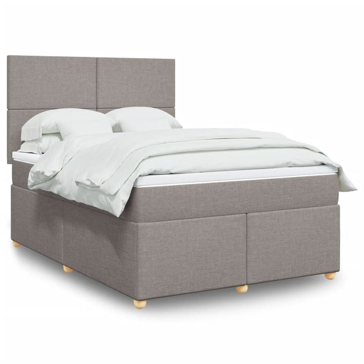 Sommier À Lattes De Lit Avec Matelas Tissu Taupe