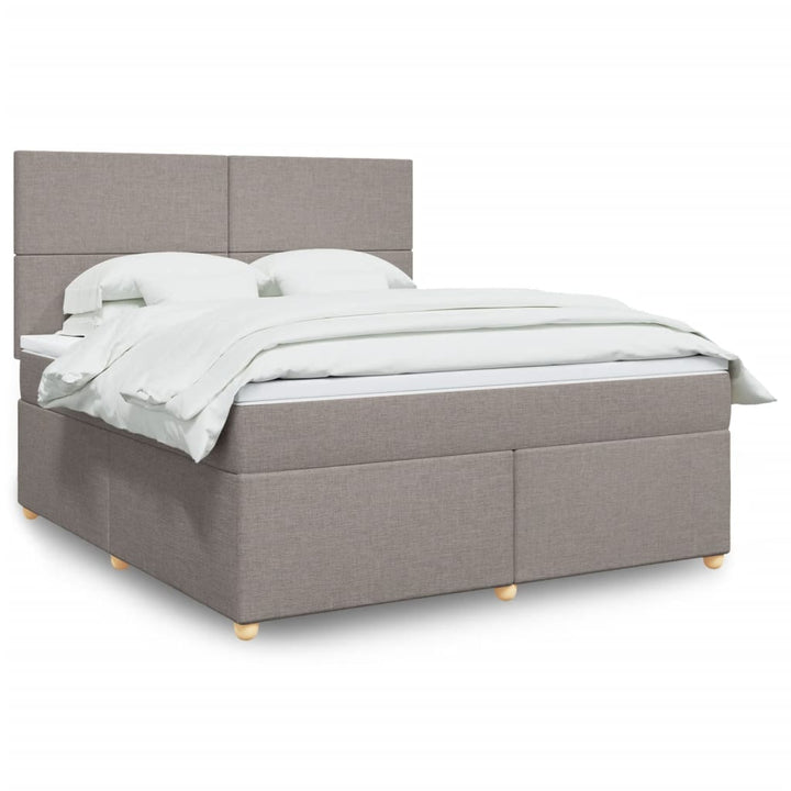 Sommier À Lattes De Lit Avec Matelas Tissu Taupe