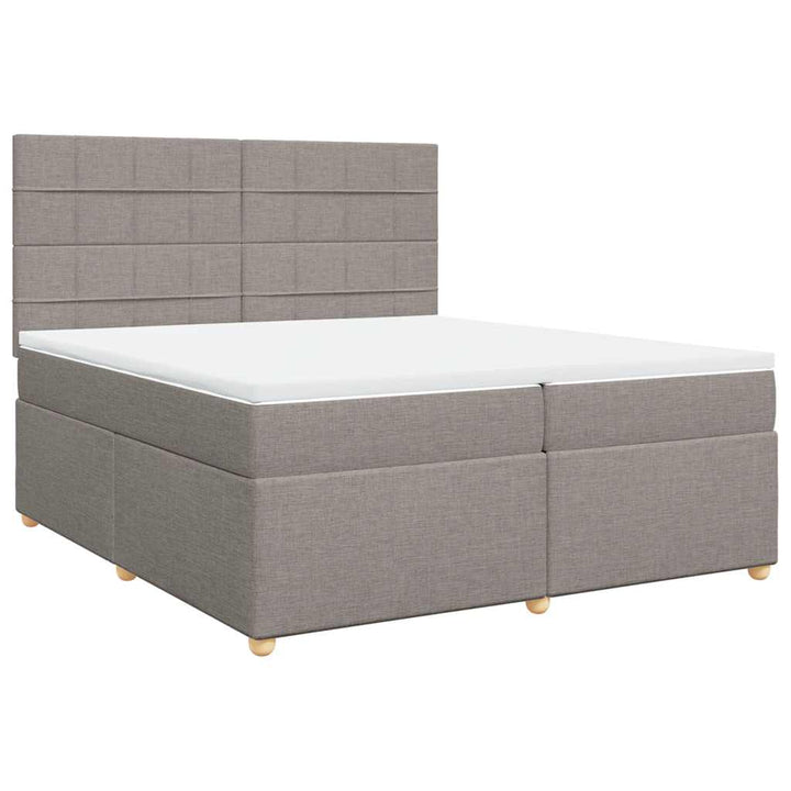 Sommier À Lattes De Lit Avec Matelas Tissu Taupe