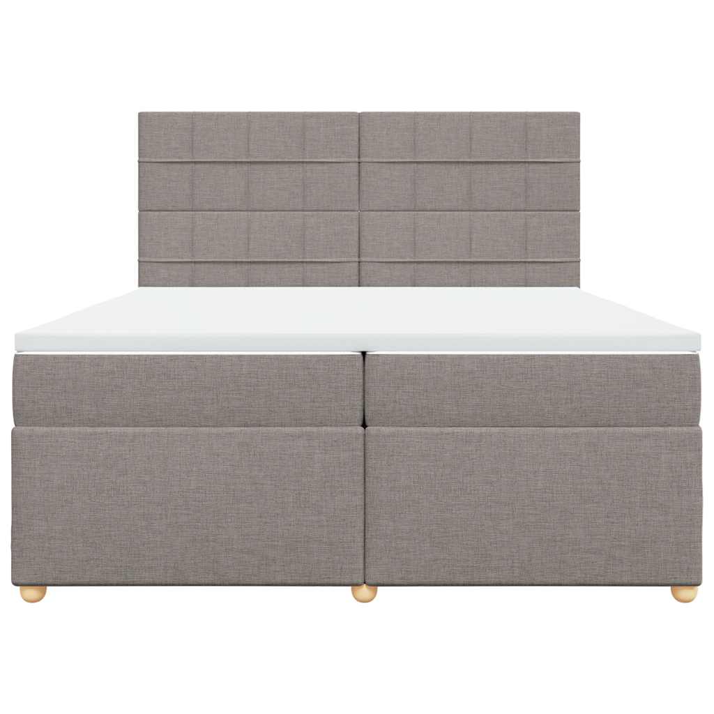 Sommier À Lattes De Lit Avec Matelas Tissu Taupe