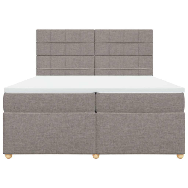 Sommier À Lattes De Lit Avec Matelas Tissu Taupe