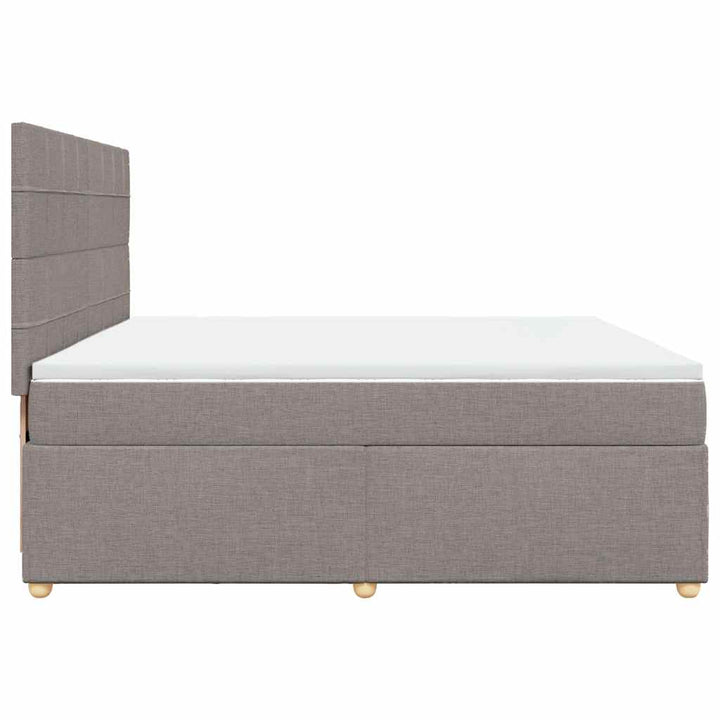 Sommier À Lattes De Lit Avec Matelas Tissu Taupe