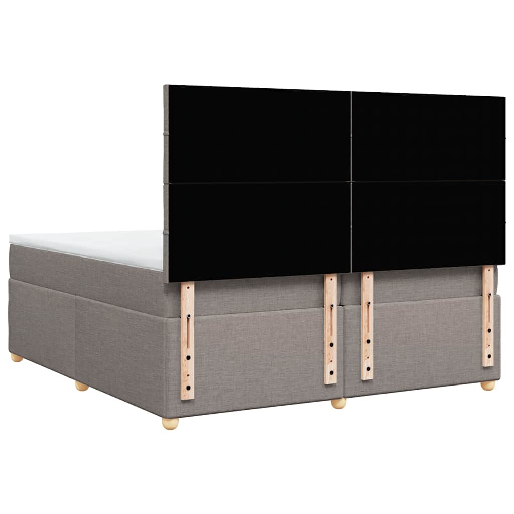 Sommier À Lattes De Lit Avec Matelas Tissu Taupe
