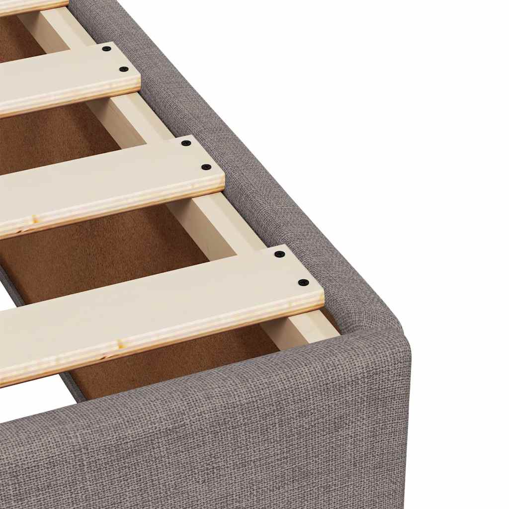 Sommier À Lattes De Lit Avec Matelas Tissu Taupe