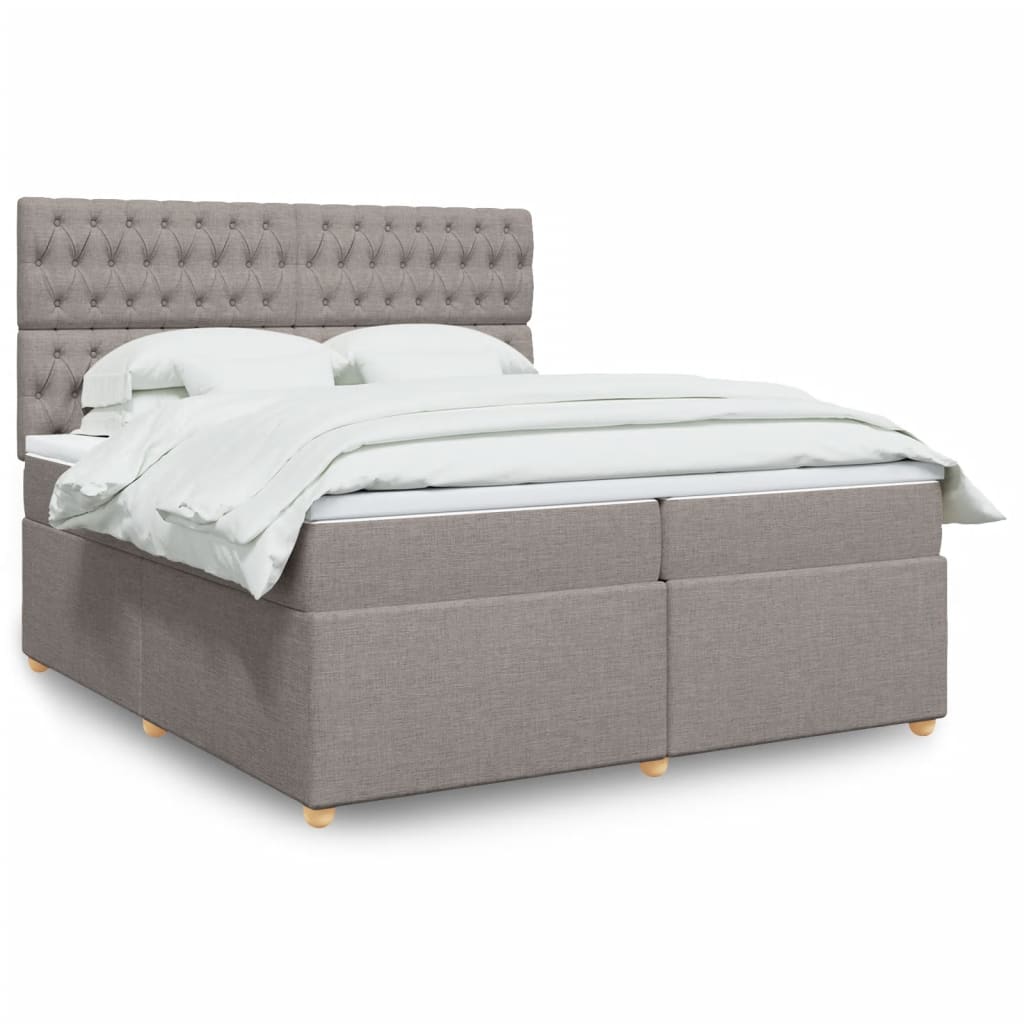 Sommier À Lattes De Lit Avec Matelas Tissu Taupe