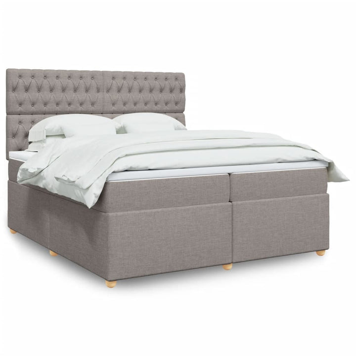Sommier À Lattes De Lit Avec Matelas Tissu Taupe