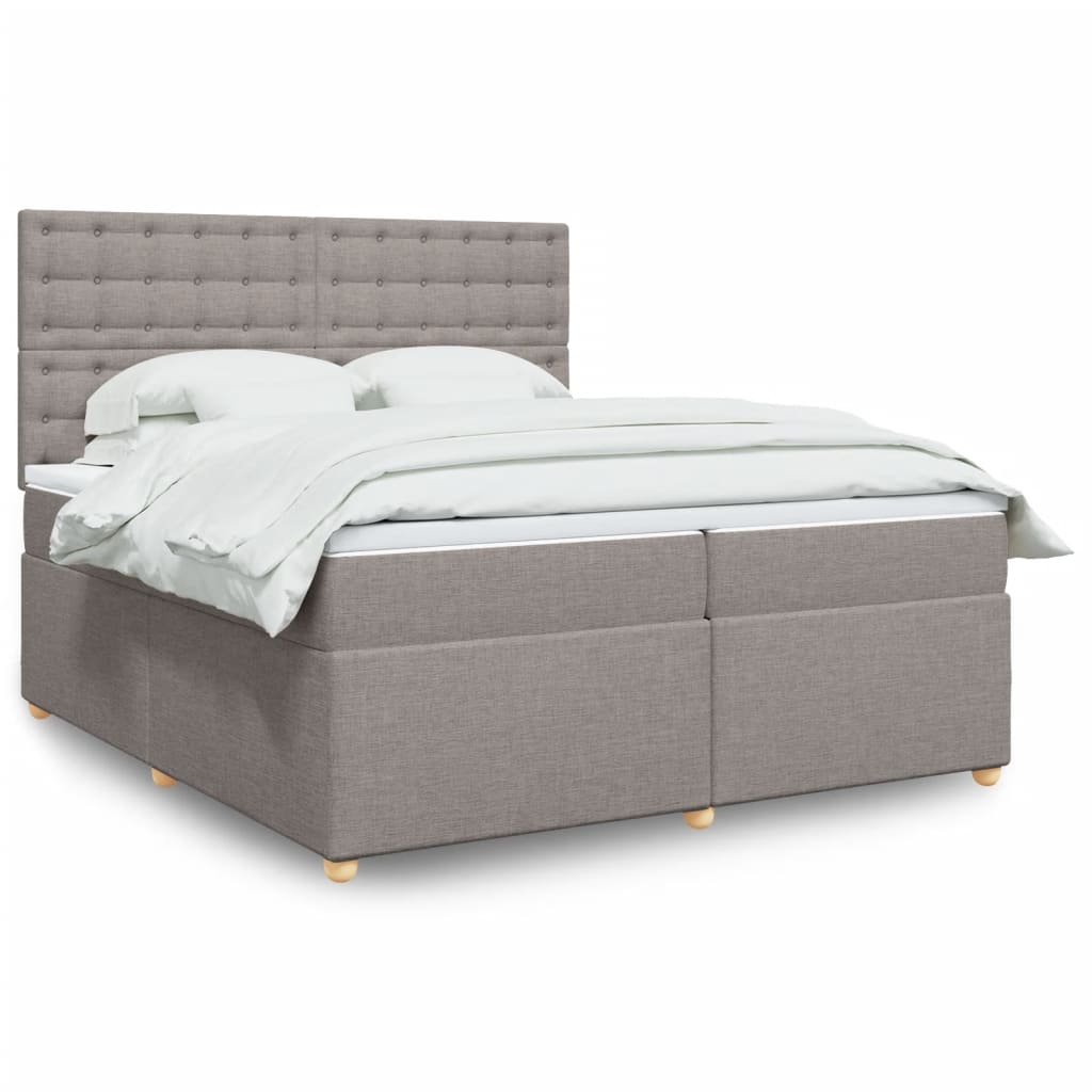 Sommier À Lattes De Lit Avec Matelas Tissu Taupe