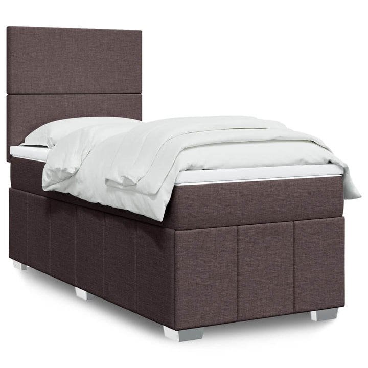 Sommier À Lattes De Lit Avec Matelas Marron Foncé