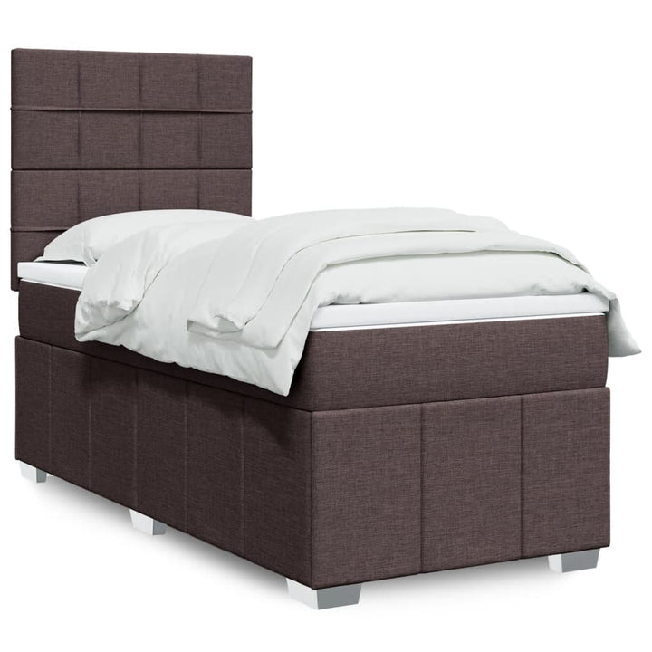 Sommier À Lattes De Lit Avec Matelas Marron Foncé
