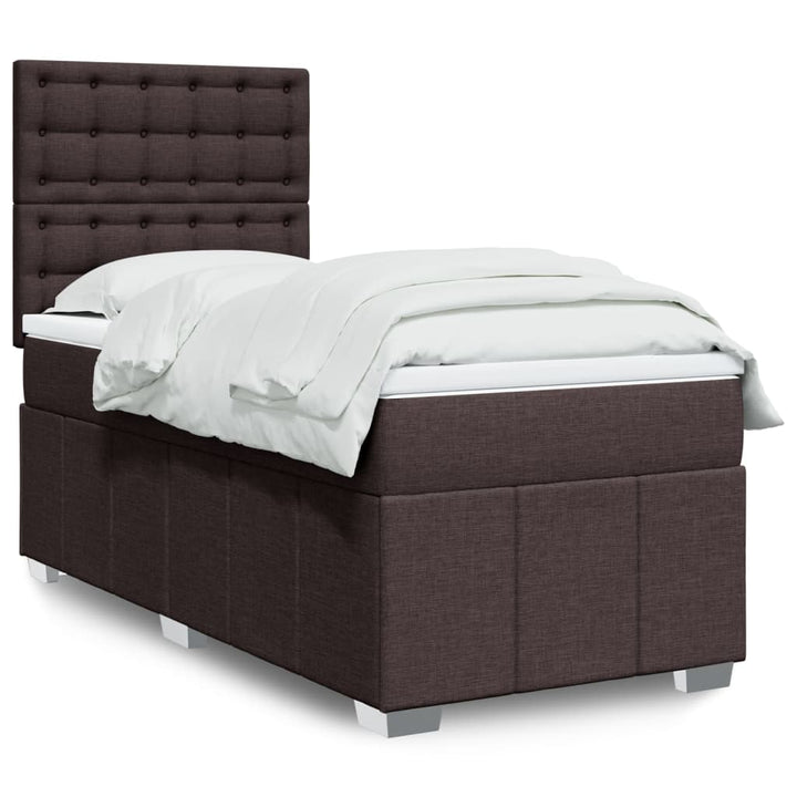 Sommier À Lattes De Lit Avec Matelas Marron Foncé