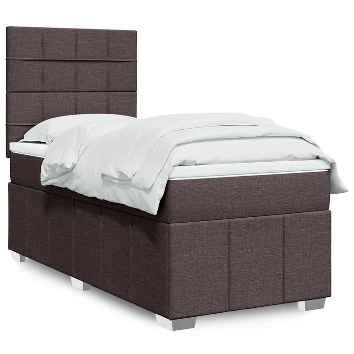 Sommier À Lattes De Lit Avec Matelas Marron Foncé