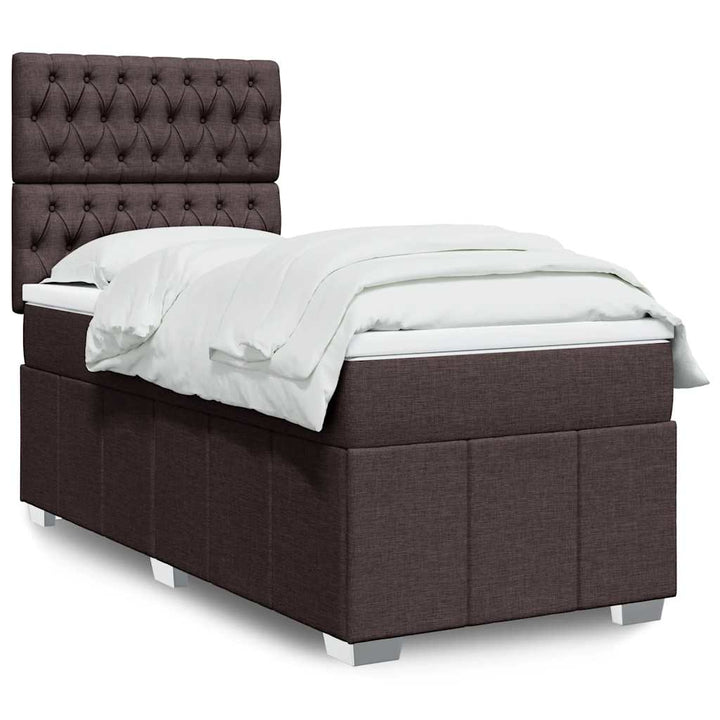 Sommier À Lattes De Lit Avec Matelas Marron Foncé