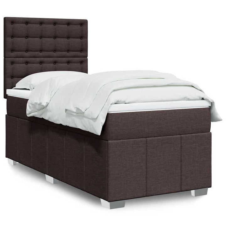 Sommier À Lattes De Lit Avec Matelas Marron Foncé