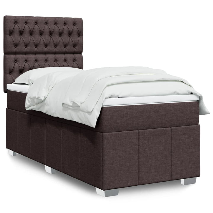 Sommier À Lattes De Lit Avec Matelas Marron Foncé