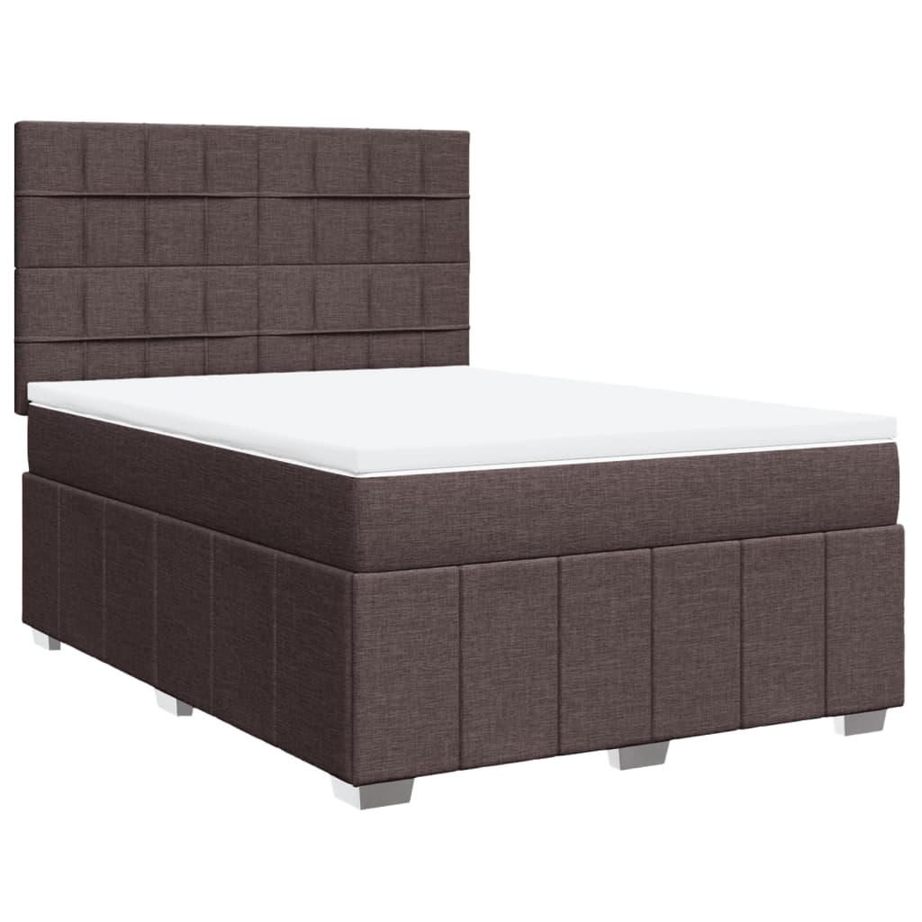 Sommier À Lattes De Lit Avec Matelas Marron Foncé
