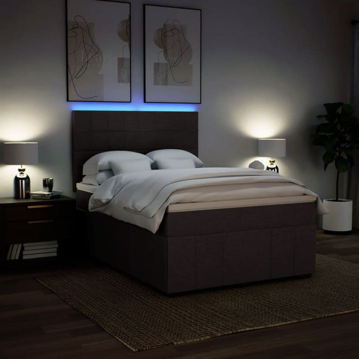 Sommier À Lattes De Lit Avec Matelas Marron Foncé