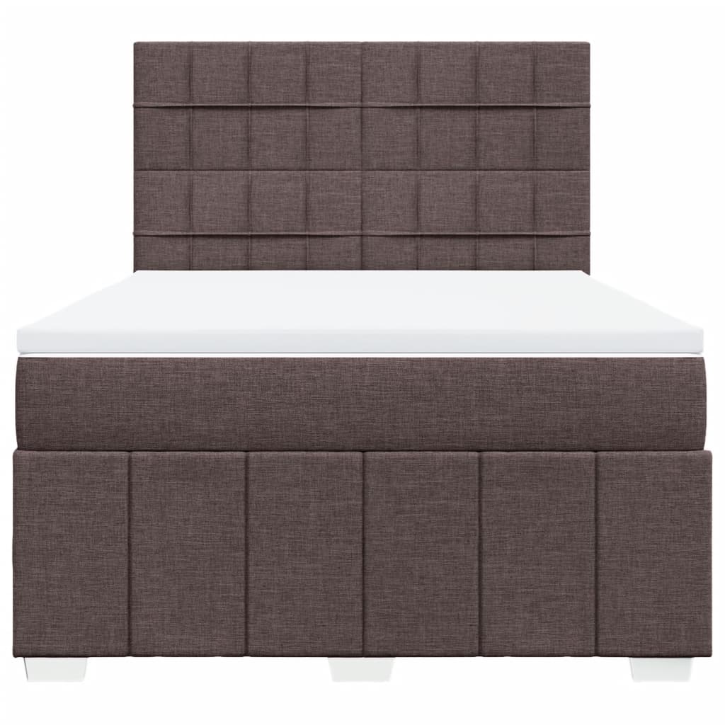 Sommier À Lattes De Lit Avec Matelas Marron Foncé
